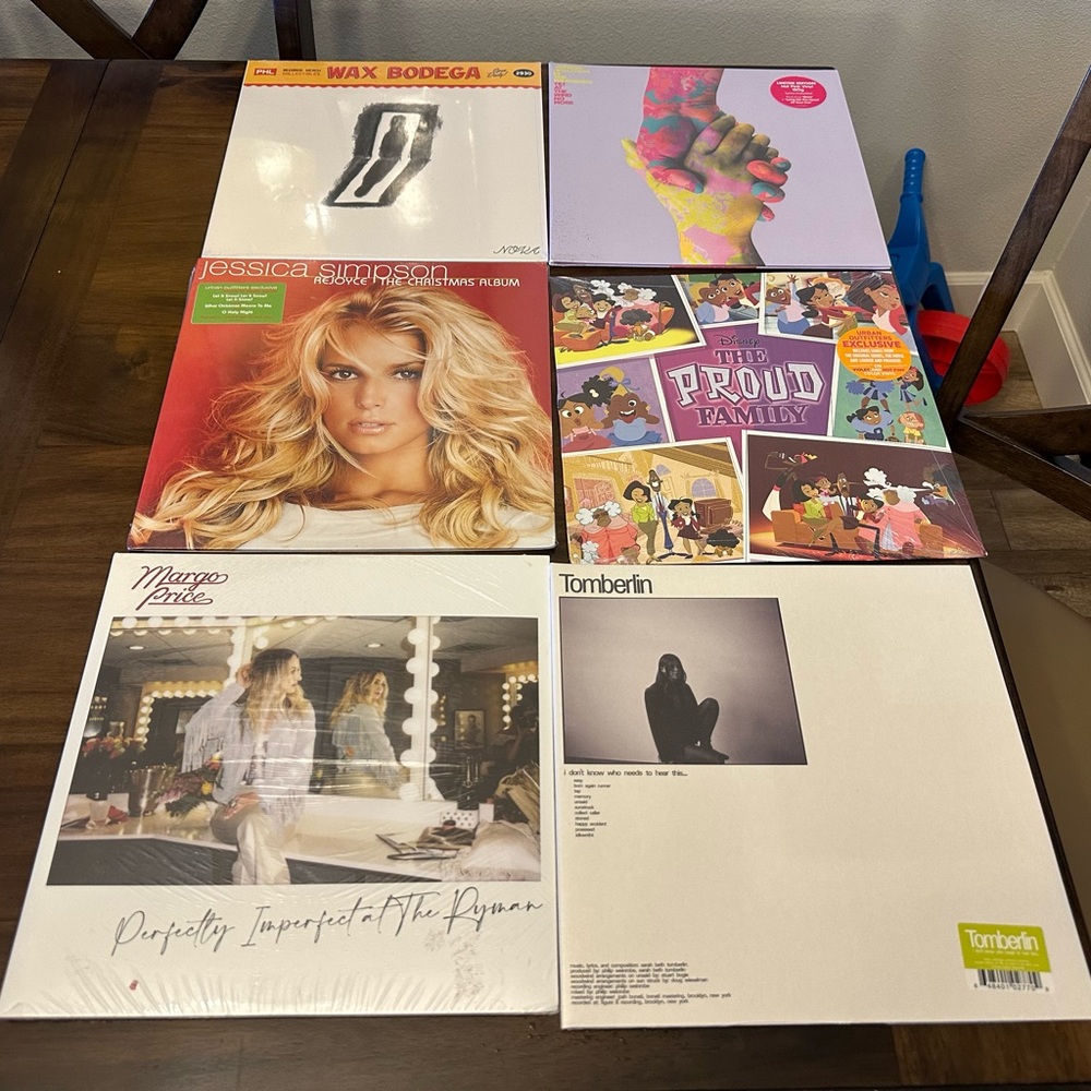 Vinyl Record Collection with Various Artists